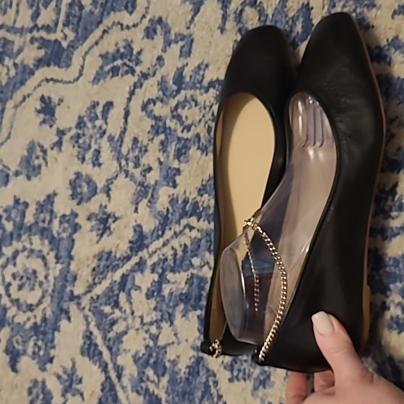 Gianni Bini sz 11 black flats with chain around ankle shoes new SH348 - Picture 1 of 6